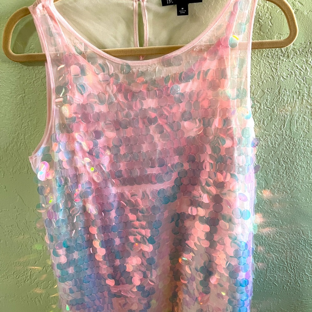 Pink sequins blouse.